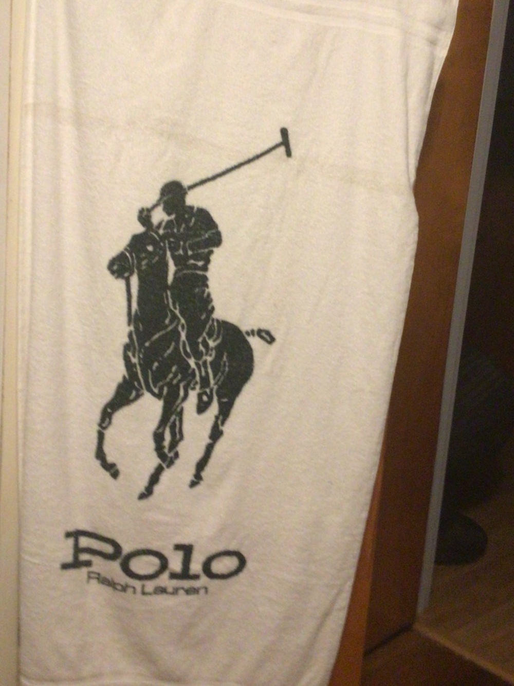 POLO Ralph Lauren vintage long towel with larger than life  polo rider and logo